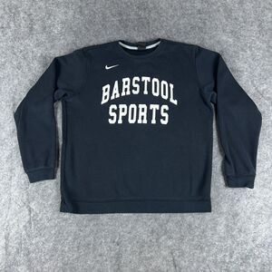 Nike Sweatshirt Mens Large Black Barstool Sports Swoosh Pullover Long Sleeve